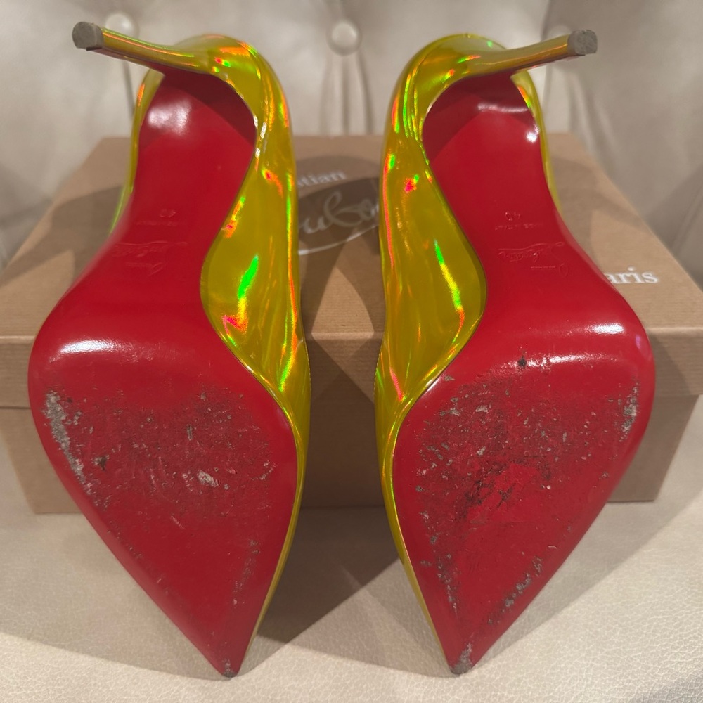 Christian Louboutin Hot Chick Iridescent Yellow Heels - Picture 3 of 3
